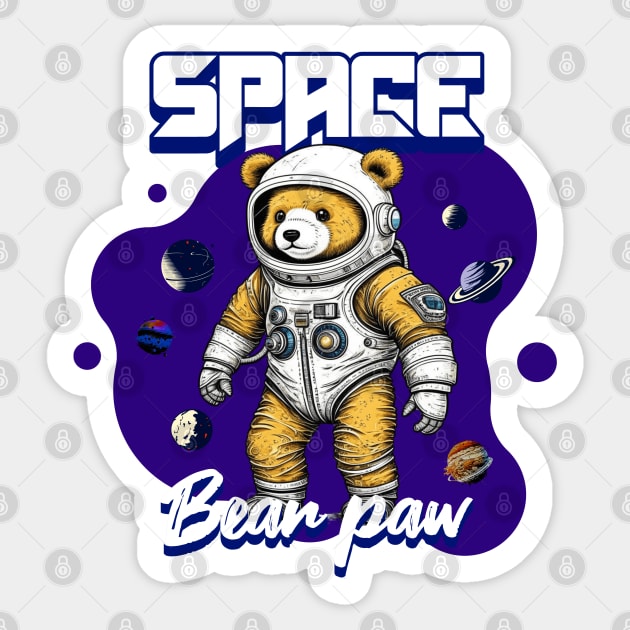 Bear Astronaut in Space Sticker by antarte